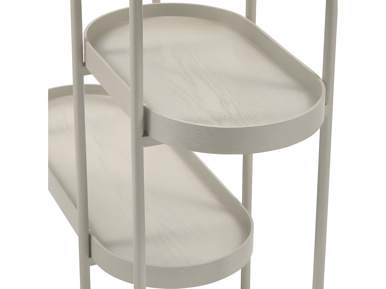 Noan - Console ovale en bois et métal L90cm - Beige