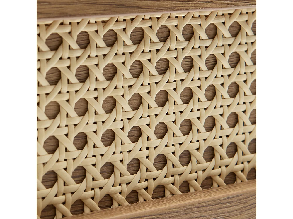 Rinto - Commode 3 tiroirs en bois et métal L80cm - Bois clair