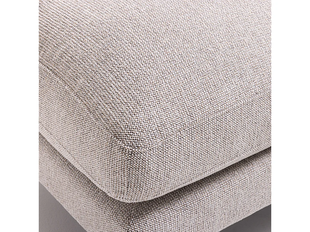 Villabon - Pouf en tissu pieds bois foncé - Naturel chiné