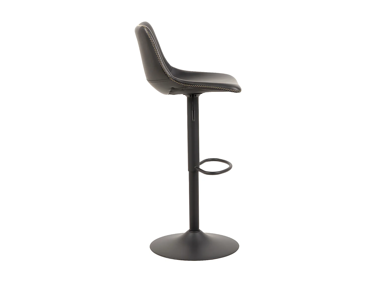 Anartia - Tabouret de bar réglable en simili et métal H61-83cm - Noir