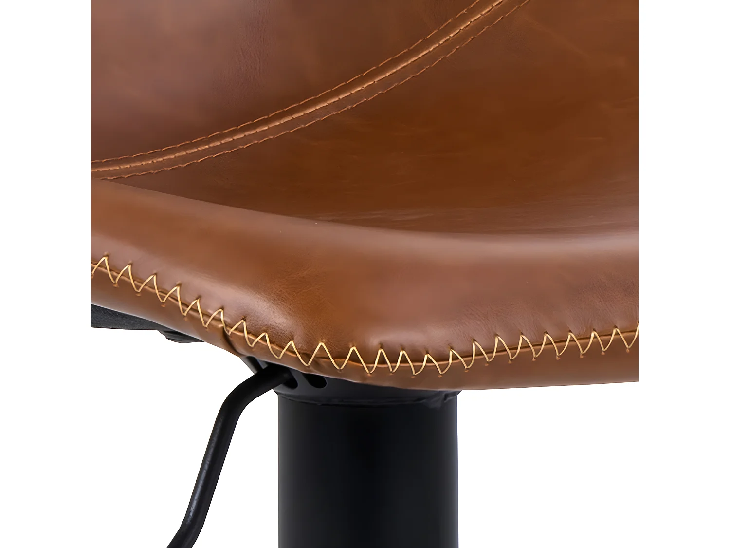 Anartia - Tabouret de bar réglable en simili et métal H61-83cm - Marron