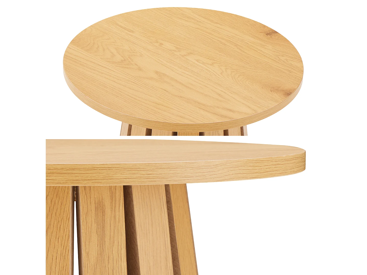 Mesa auxiliar redonda estilo escandinavo de madera LIV