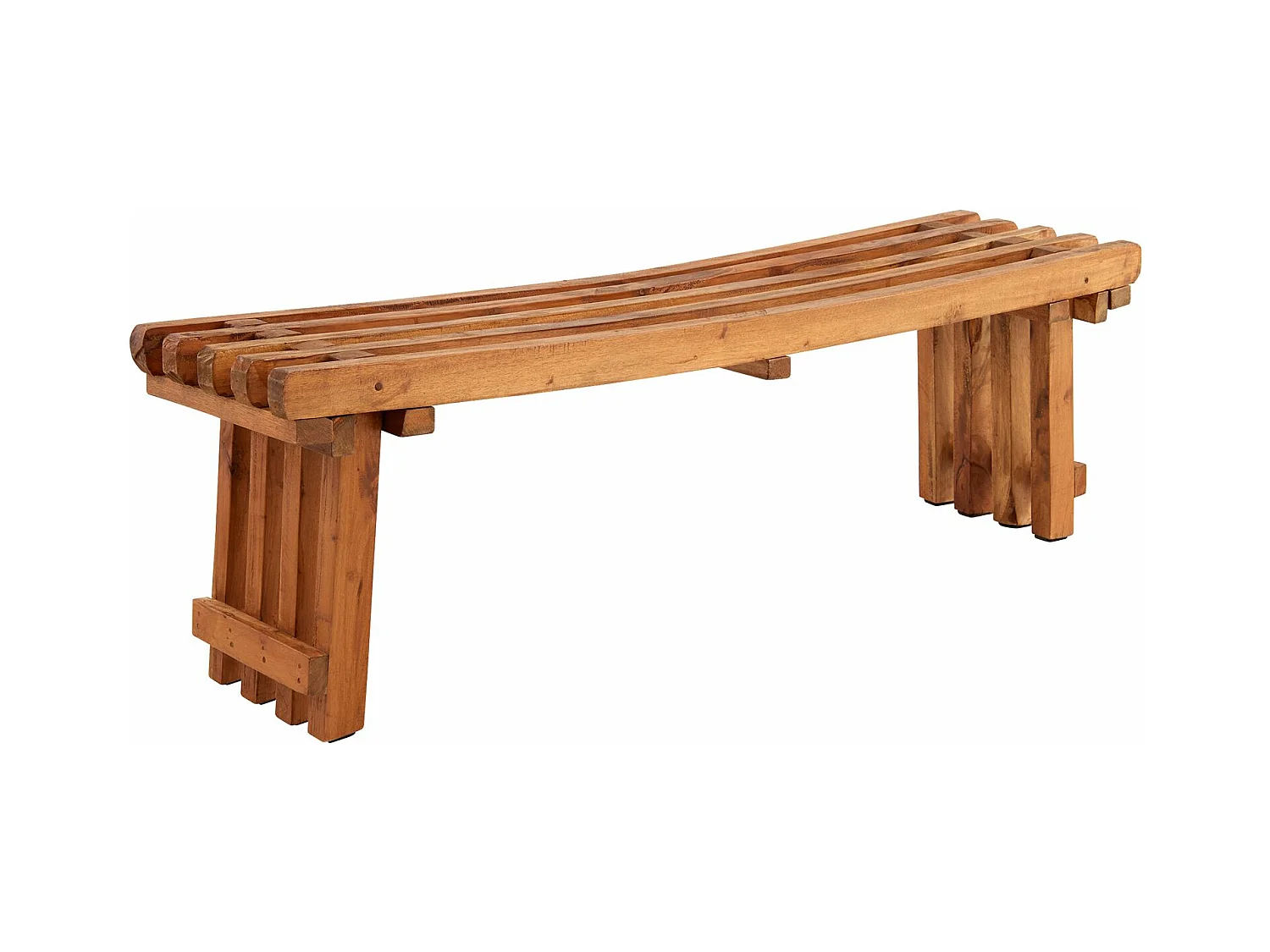 Banc BAVELLA meuble d'assise style maison de campagne, en acajou à la finition naturelle