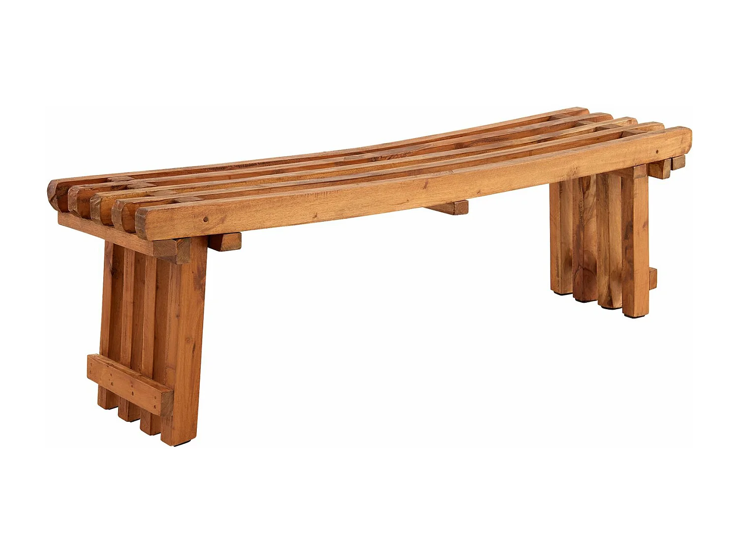 Banc BAVELLA meuble d'assise style maison de campagne, en acajou à la finition naturelle