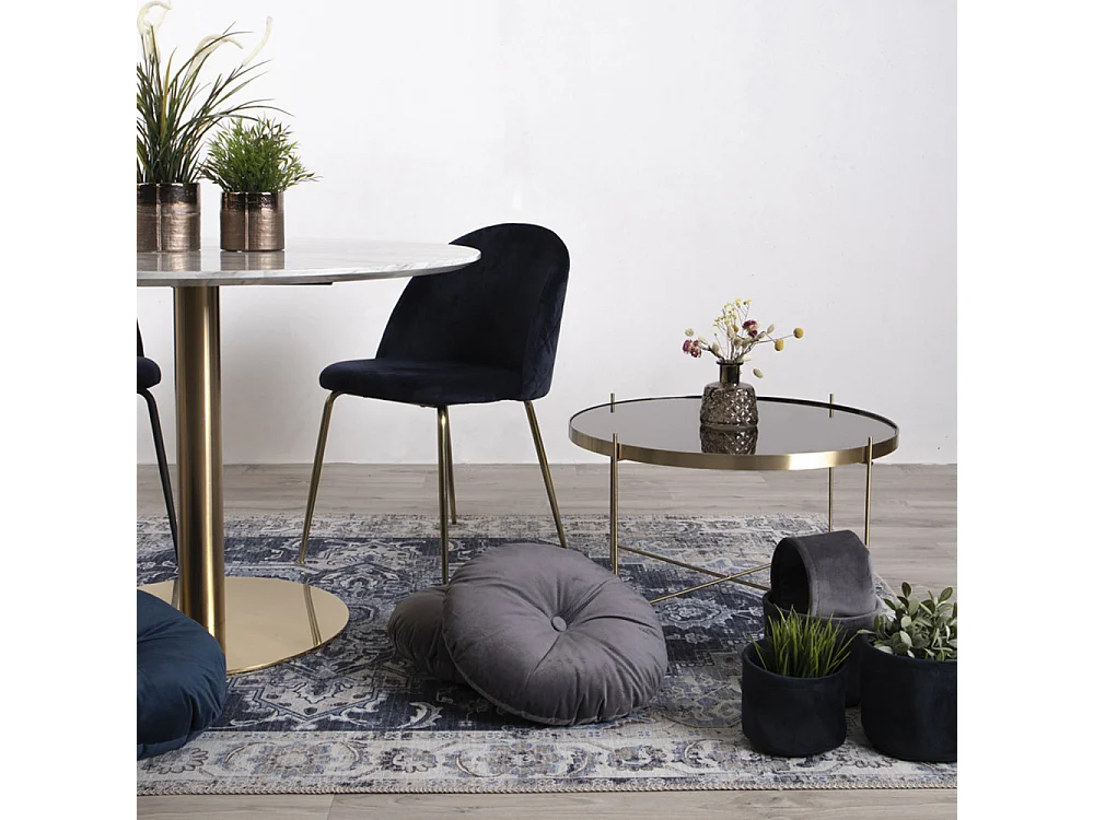 Lot de 2 chaises velours PINOZ – Élégance contemporaine-Bleu marine