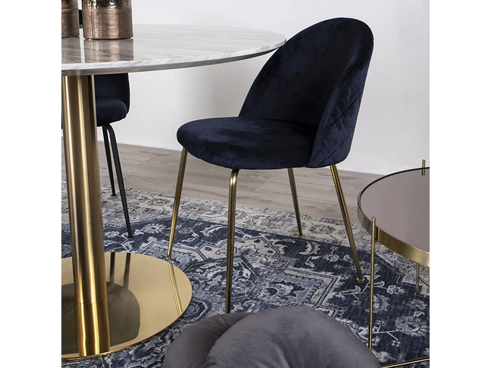 Lot de 2 chaises velours PINOZ – Élégance contemporaine-Bleu marine