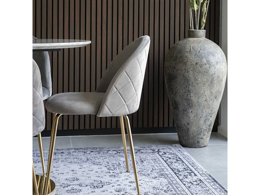 GENEVE - Lot de 2 chaises en velours avec pied doré