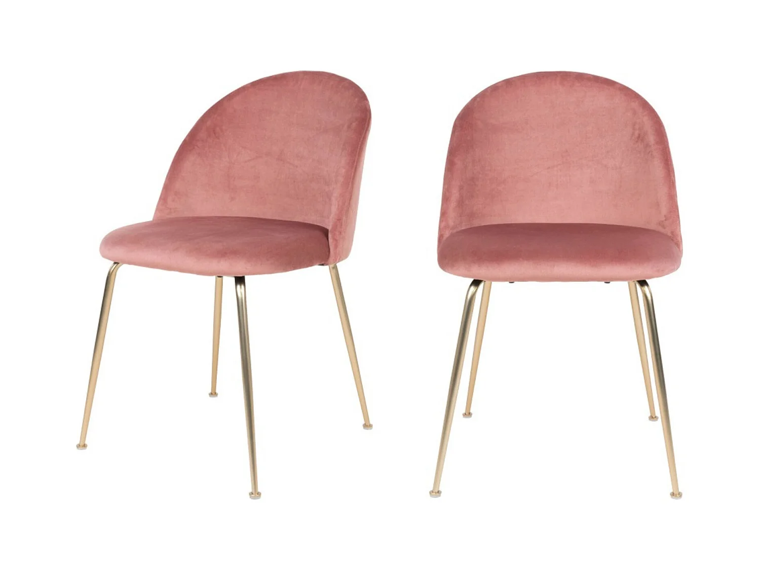 GENEVE - Lot de 2 chaises en velours avec pied doré