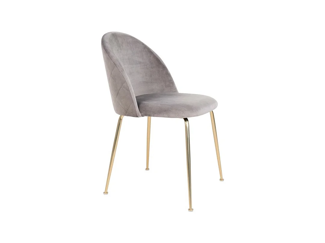 GENEVE - Lot de 2 chaises en velours avec pied doré