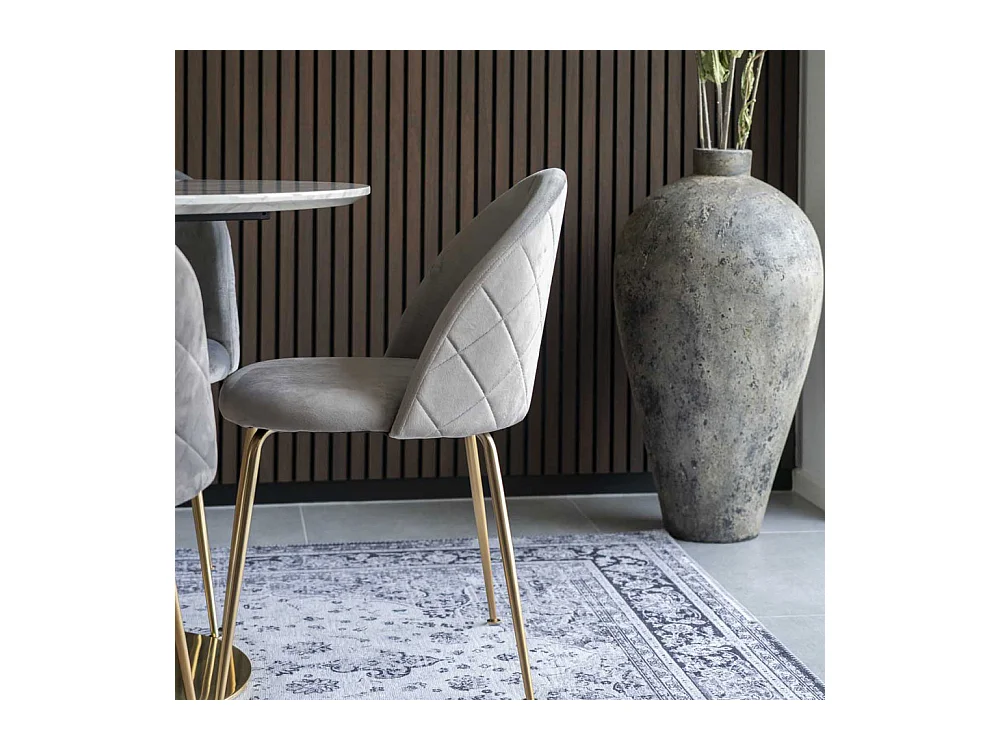 GENEVE - Lot de 2 chaises en velours avec pied doré
