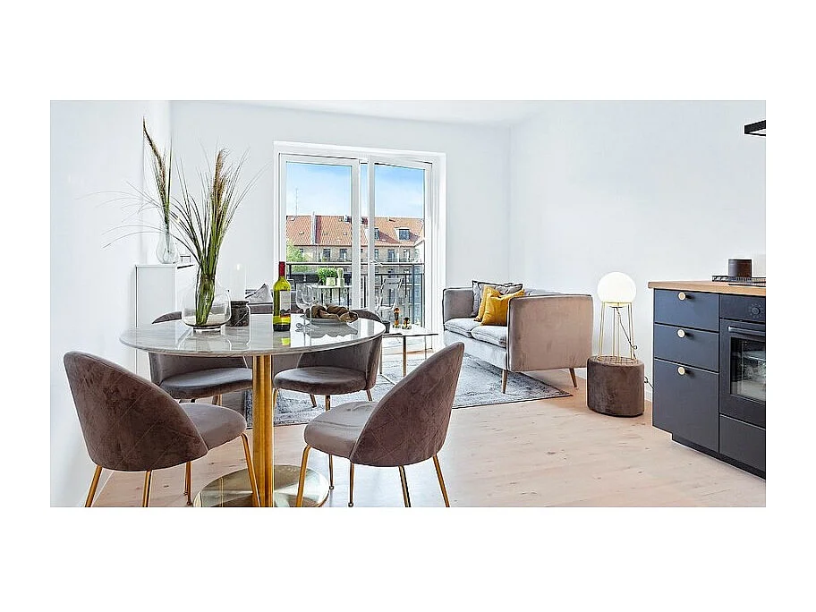 GENEVE - Lot de 2 chaises en velours avec pied doré