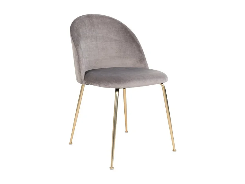 Set van 2 PINOZ fluwelen stoelen – Hedendaagse elegantie-Color Gris claro