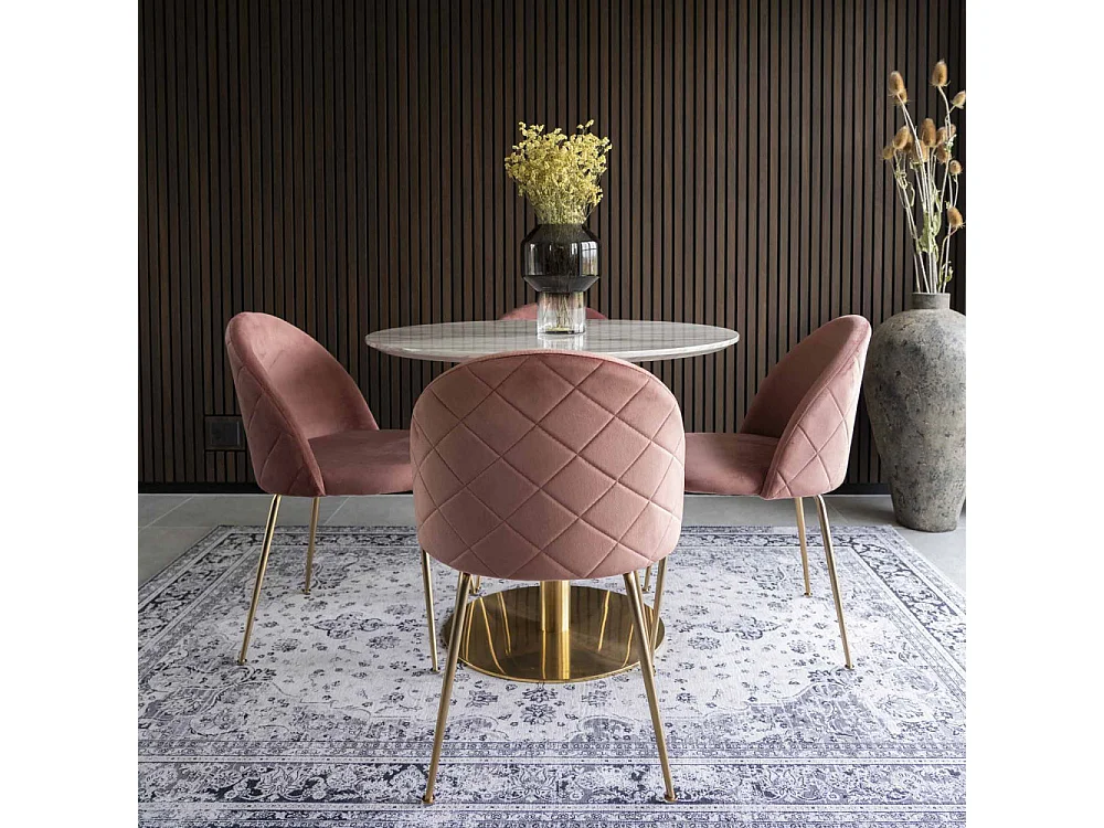 Set van 2 PINOZ fluwelen stoelen – Hedendaagse elegantie-Color Rosa