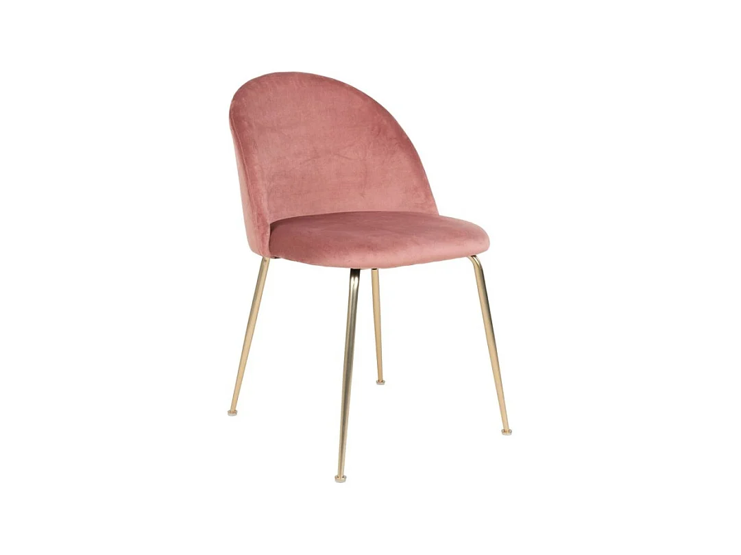 Conjunto de 2 sillas de terciopelo PINOZ – Elegancia contemporánea-Kleur Roze