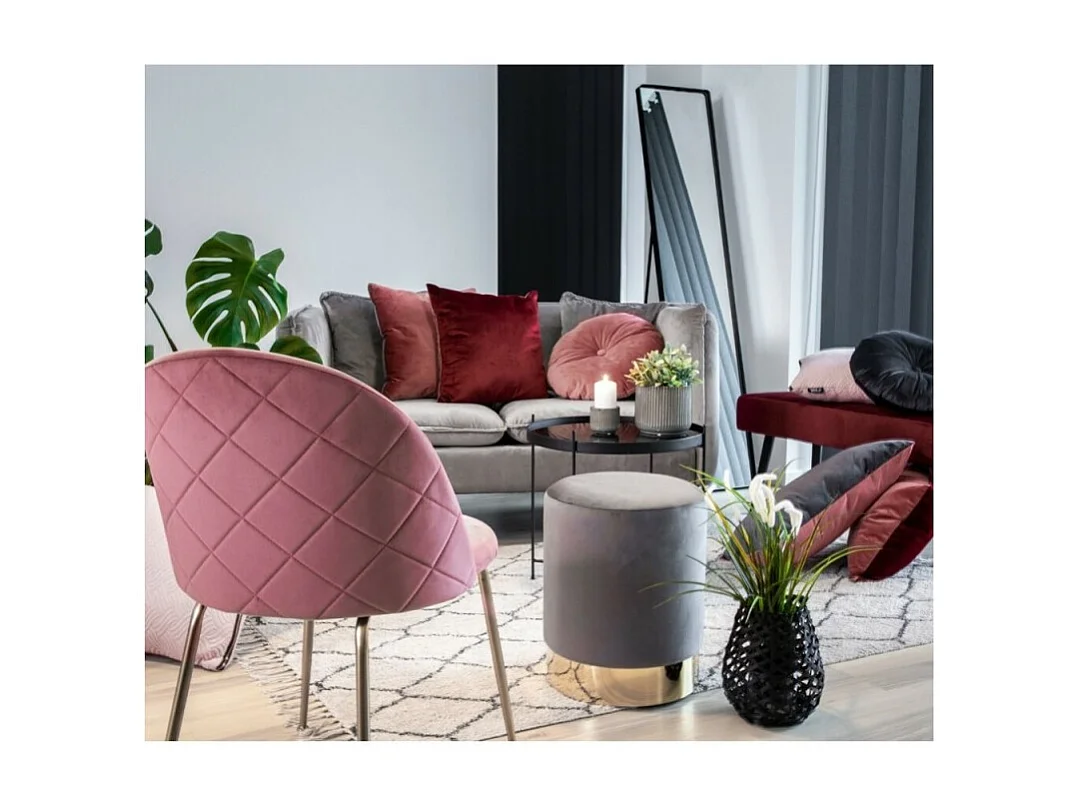 Lot de 2 chaises velours PINOZ – Élégance contemporaine-Rose