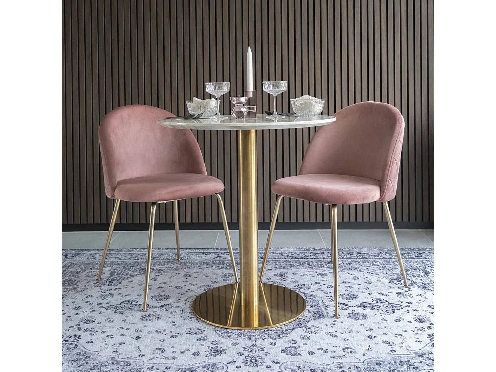 Lot de 2 chaises velours PINOZ – Élégance contemporaine-Rose