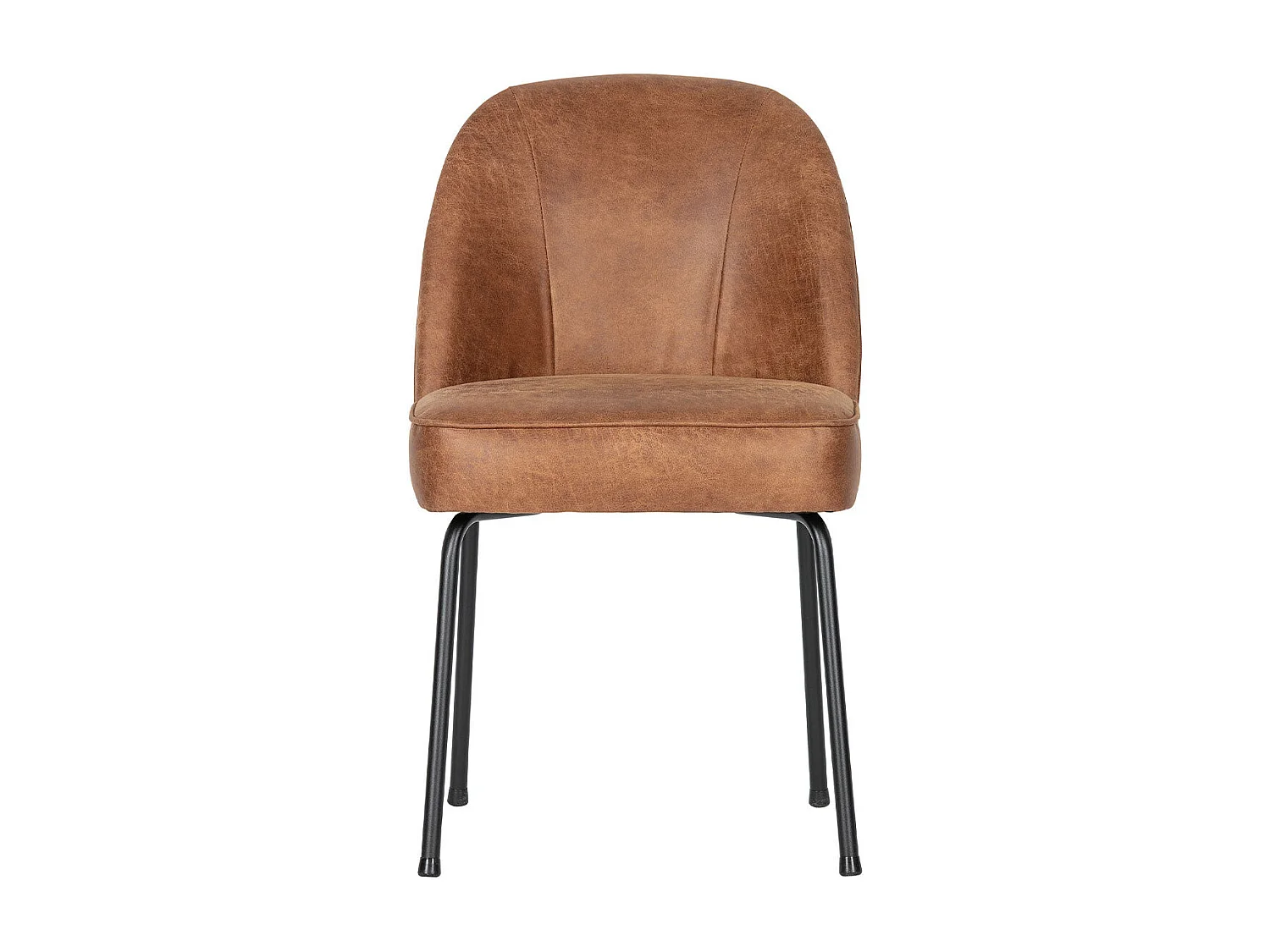 Lot de 2 chaises crapauds cuirs style rétro VOGUE - Camel