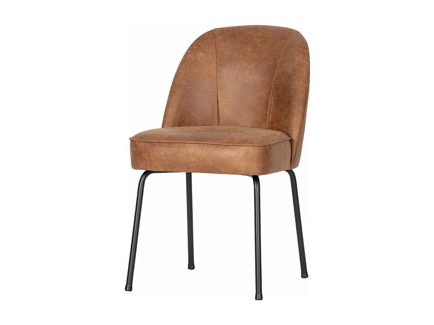 Lot de 2 chaises crapauds cuirs style rétro VOGUE - Camel