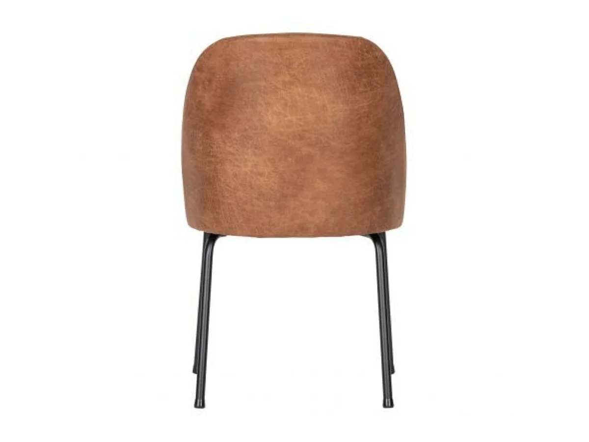 Lot de 2 chaises crapauds cuirs style rétro VOGUE - Camel