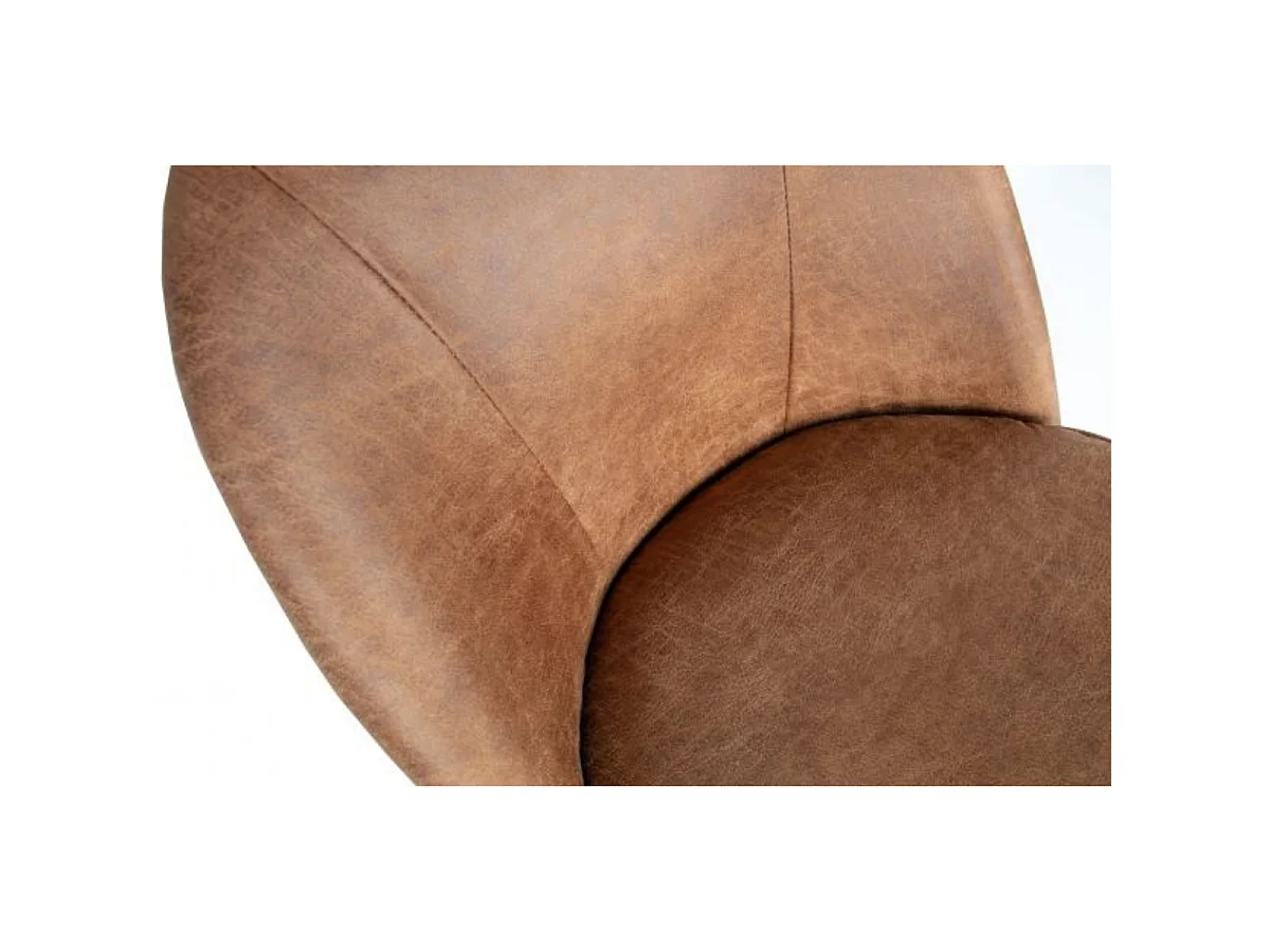 Lot de 2 chaises crapauds cuirs style rétro VOGUE - Camel