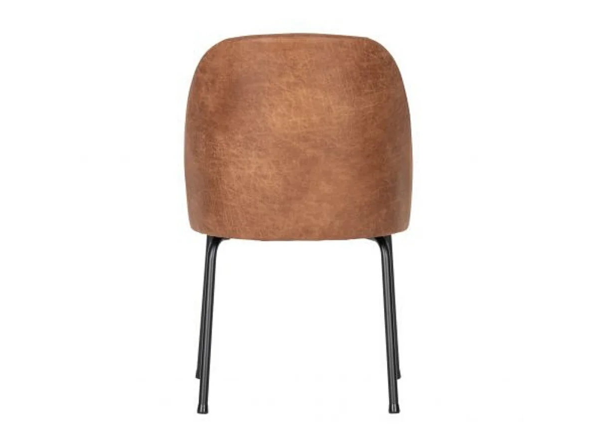 Lot de 2 chaises crapauds cuirs style rétro VOGUE - Camel