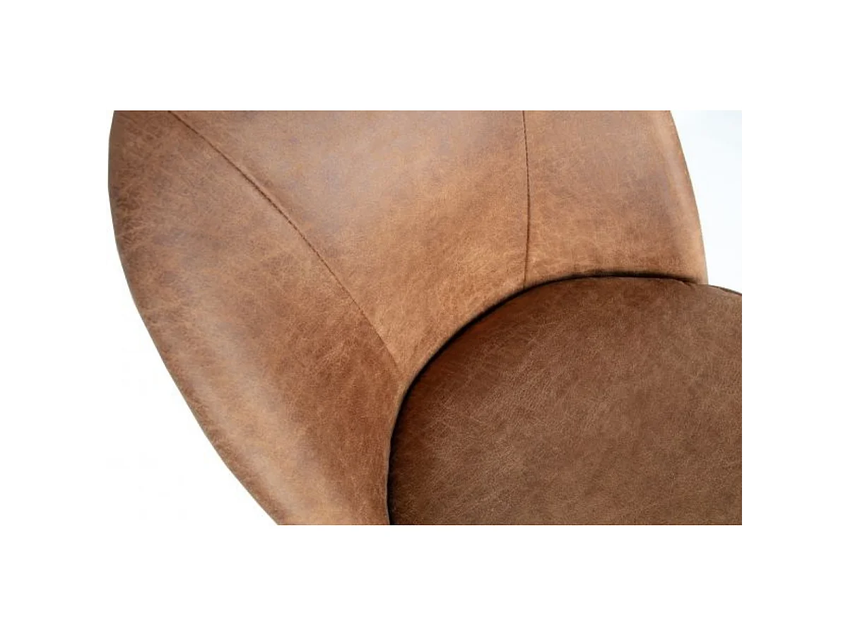 Lot de 2 chaises crapauds cuirs style rétro VOGUE - Camel