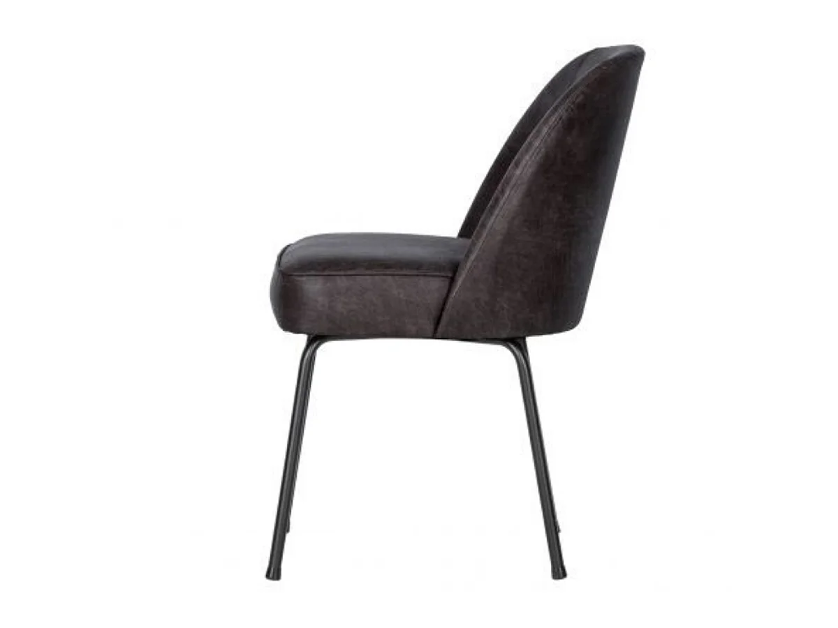 Lot de 2 chaises crapauds cuirs style rétro VOGUE - Noir