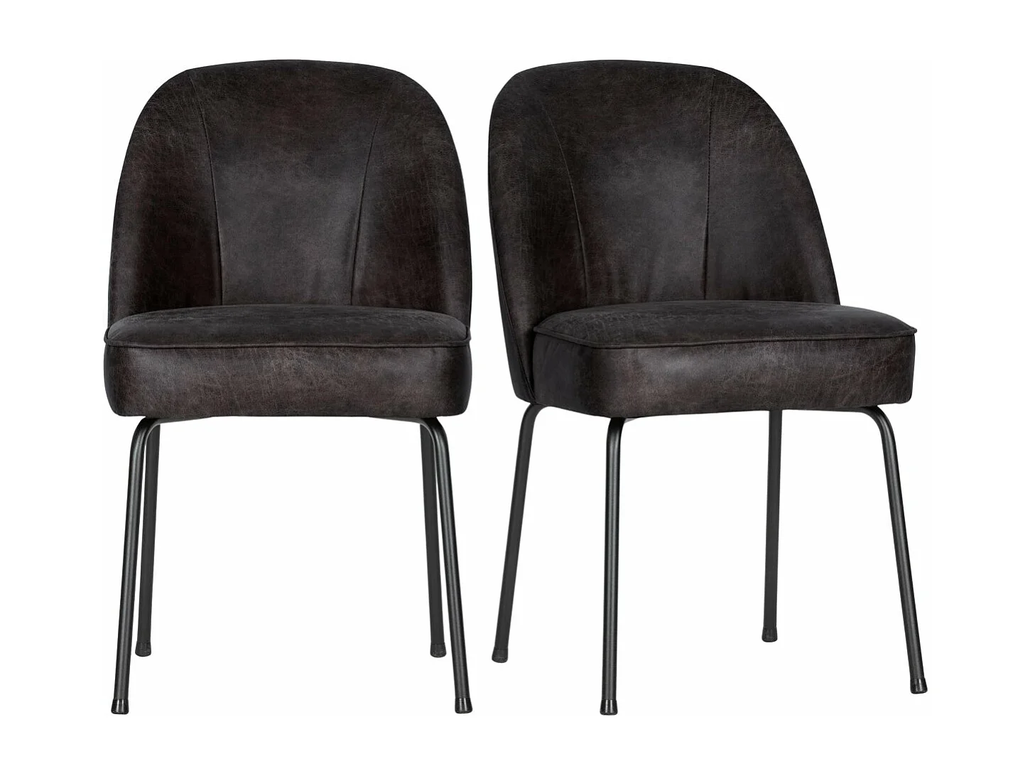 Lot de 2 chaises crapauds cuirs style rétro VOGUE - Noir