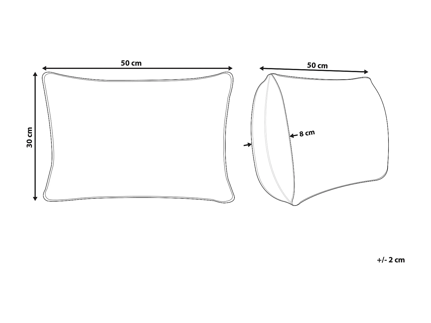 Set van 2 decoratieve kussens BANORI Linnen 30 x 50 cm Zwart Effen