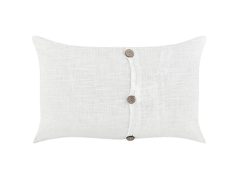 Zestaw 2 poduszek dekoracyjnych BANORI Len 30 x 50 cm Biały Jednolity