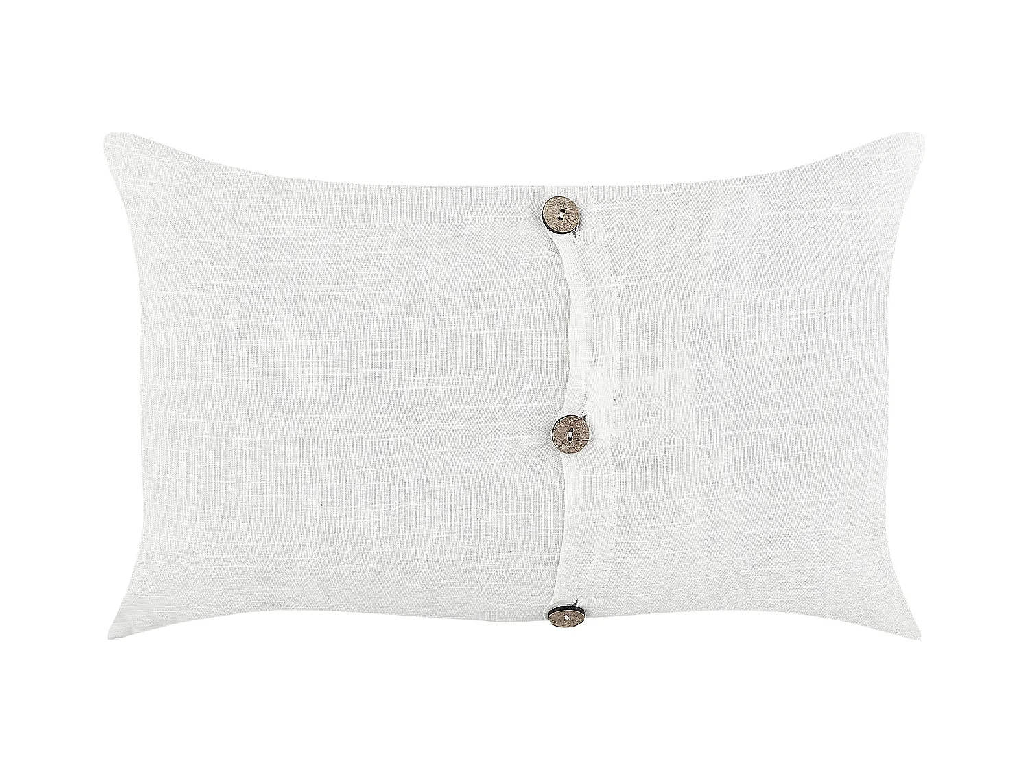 Lot de 2 coussins décoratifs BANORI Lin 30 x 50 cm Blanc Unicolore