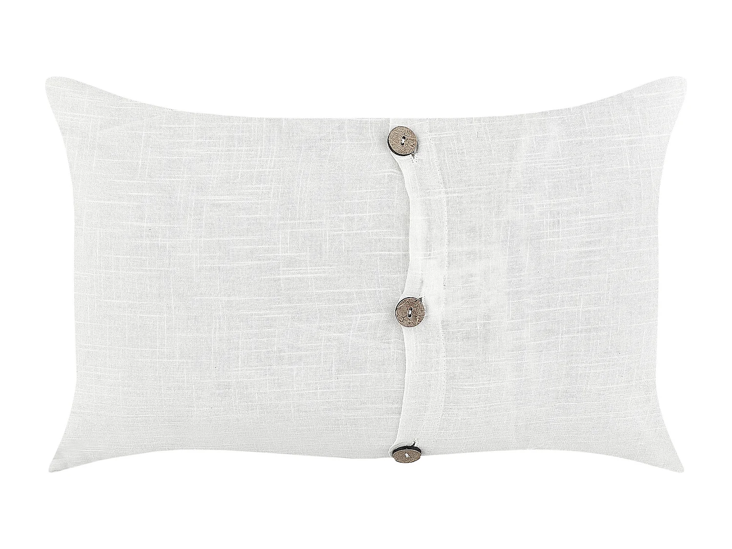 Conjunto de 2 cojines decorativos BANORI Lino 30 x 50 cm Blanco Liso