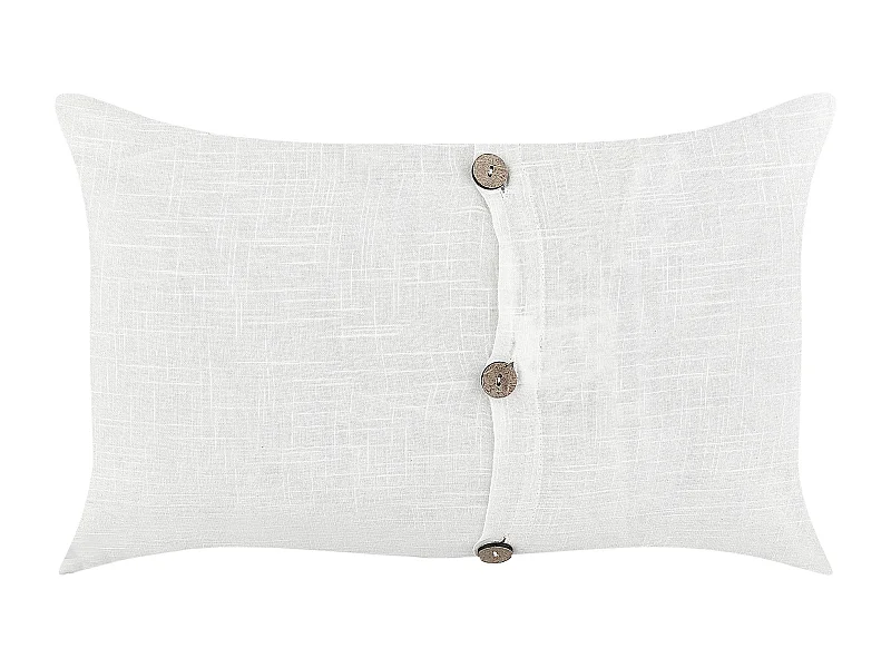 Lot de 2 coussins décoratifs BANORI Lin 30 x 50 cm Blanc Unicolore