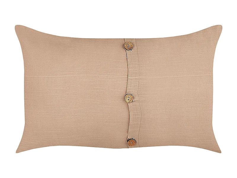Lot de 2 coussins décoratifs BANORI Lin 30 x 50 cm Beige Unicolore