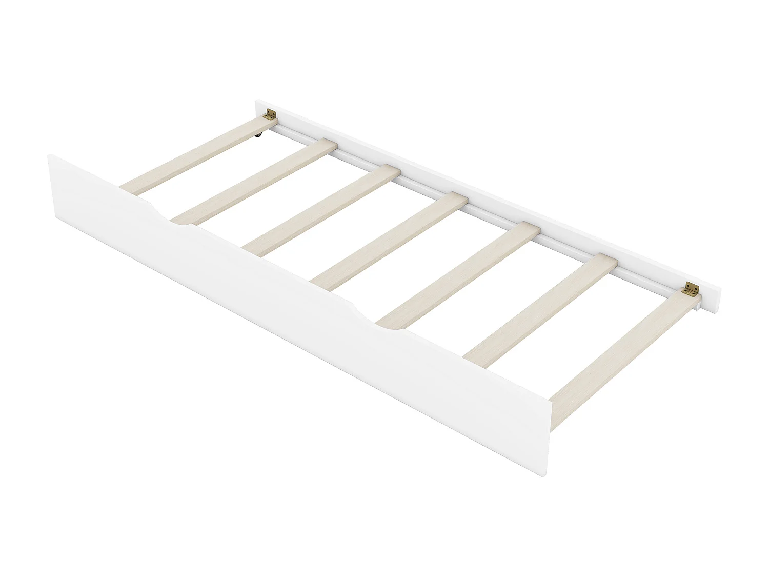 Lit cabane 140x200 cm lit enfant double avec lit gigogne et chevet de rangement - en bois de pin - blanc - sans matelas