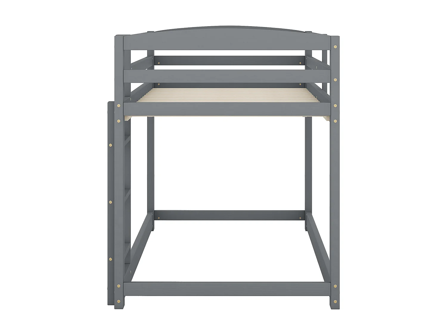 Lit superposé 90x200 cm lit enfant avec 1 sommier à lattes- bois de pin - gris - sans matelas