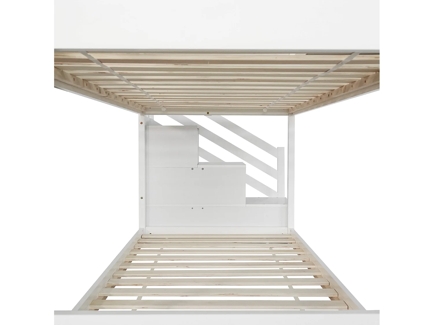 Lit superpsé 90x200 cm lit enfant 2 places avec 3 tiroirs et 1 tableau noir - bois de pin - blanc - sans matelas