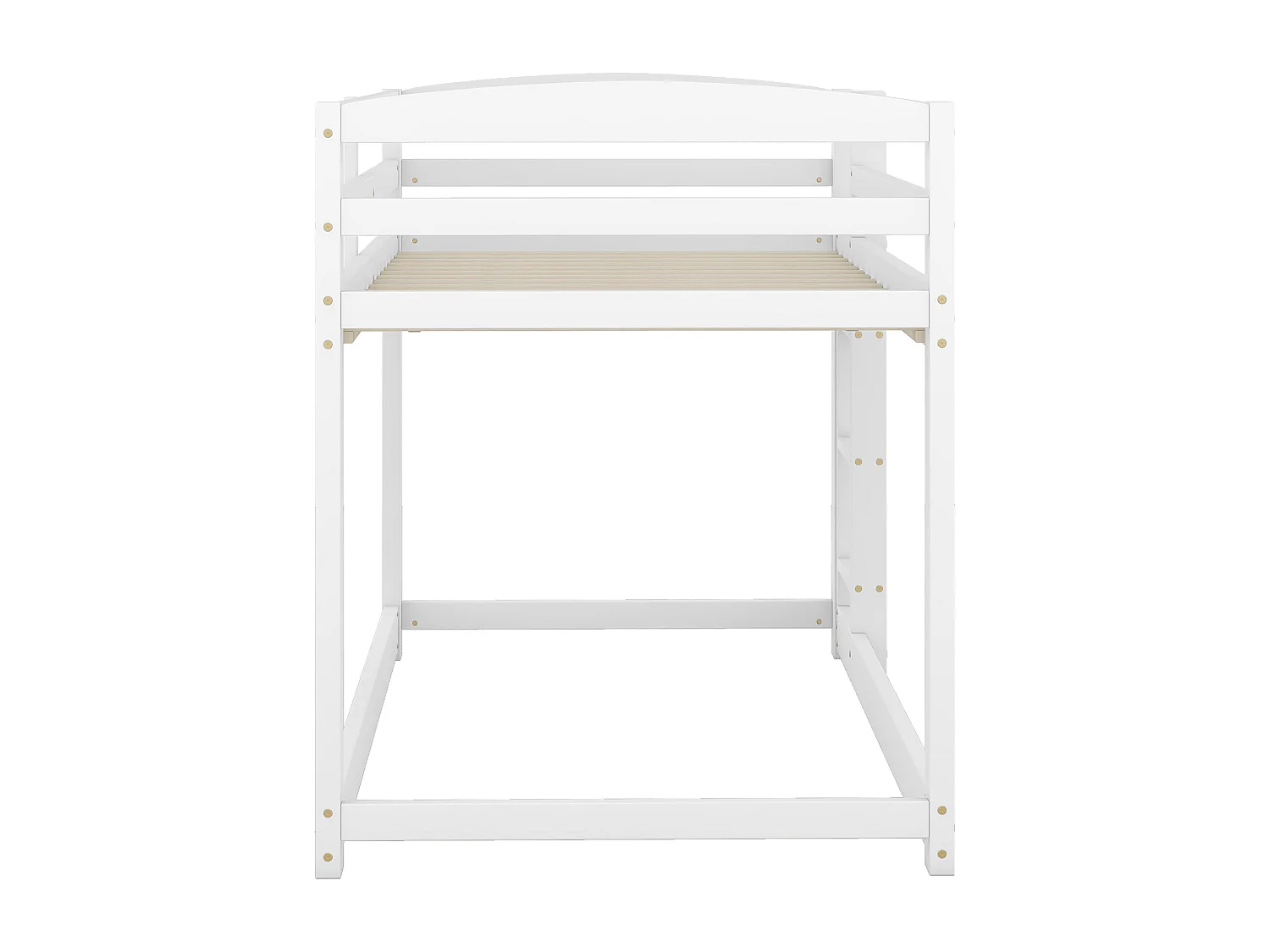 Lit superposé 90x200 cm lit enfant avec 1 sommier à lattes - bois de pin - blanc- sans matelas