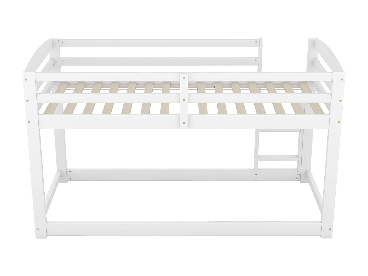 Lit superposé 90x200 cm lit enfant avec 1 sommier à lattes - bois de pin - blanc- sans matelas