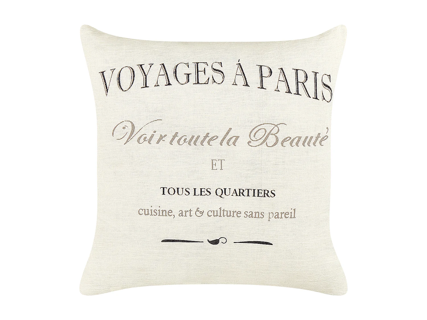 Set van 2 decoratieve kussens MINDALA Linnen 50 x 50 cm Gebroken wit Text