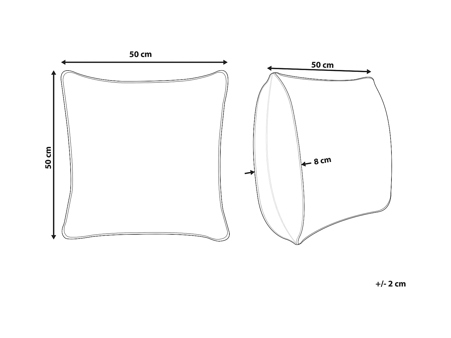 Dekokissen 2er Set Leinen creme weiß 50 x 50 cm mit Schriftzug Mindala