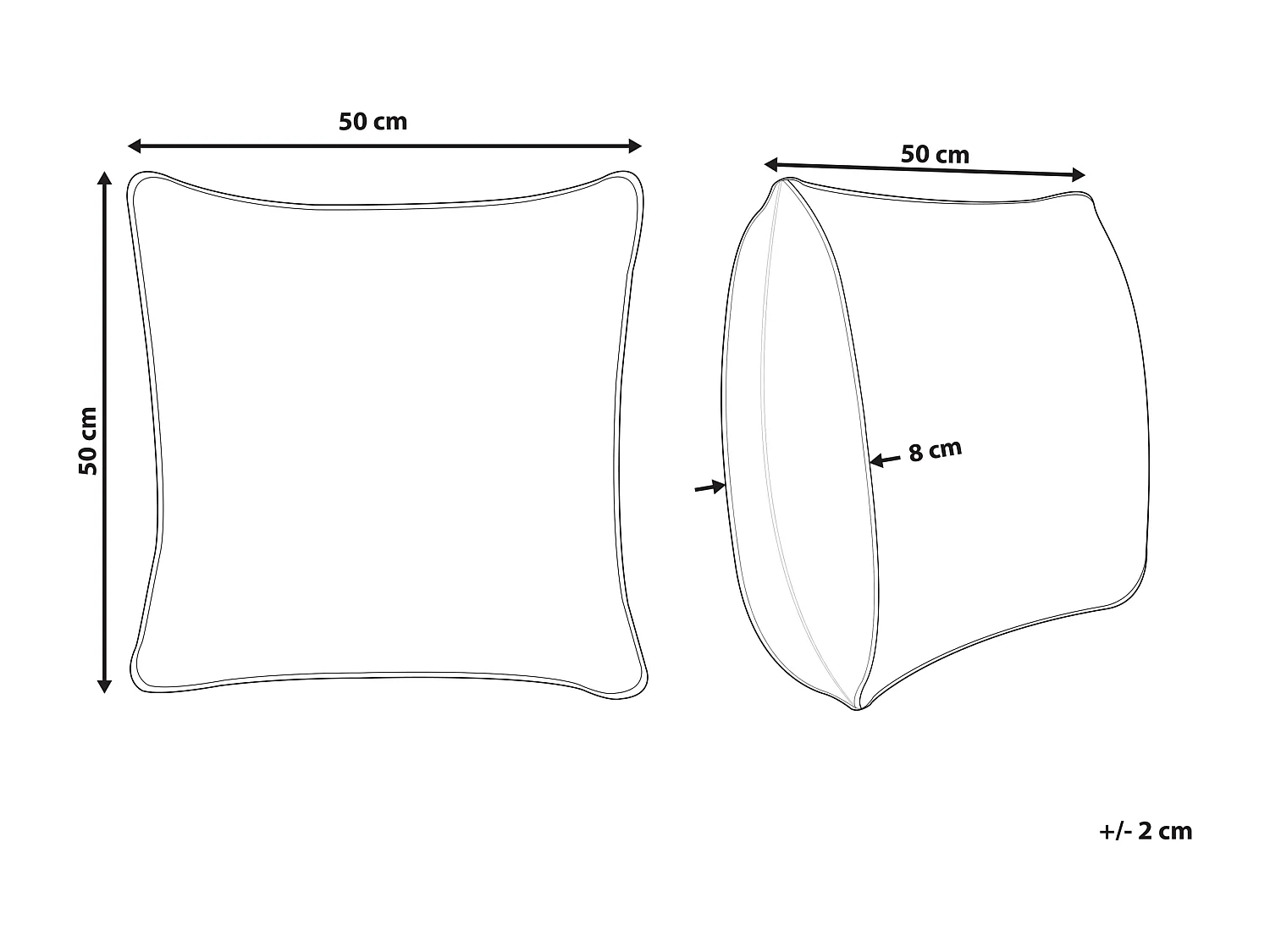 Lot de 2 coussins décoratifs MINDALA Lin 50 x 50 cm Blanc cassé Texte