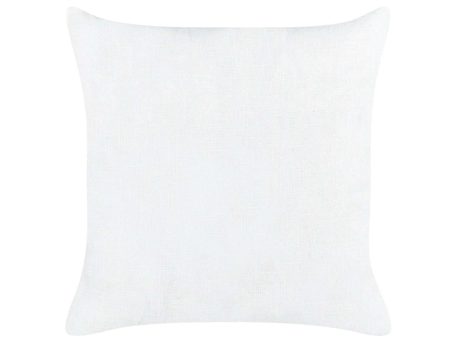 Set of 2 Decorative Cushions MINDALA Linen 50 x 50 cm Off-White Text