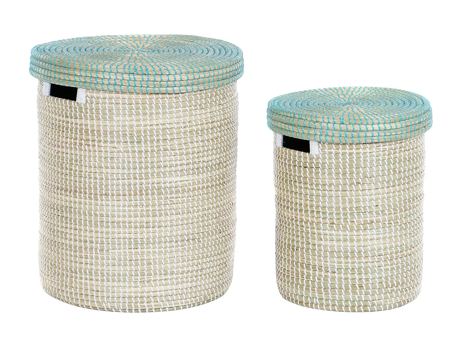 CESTA SET 2 SEAGRASS 44X44X51 TAPA NATURAL