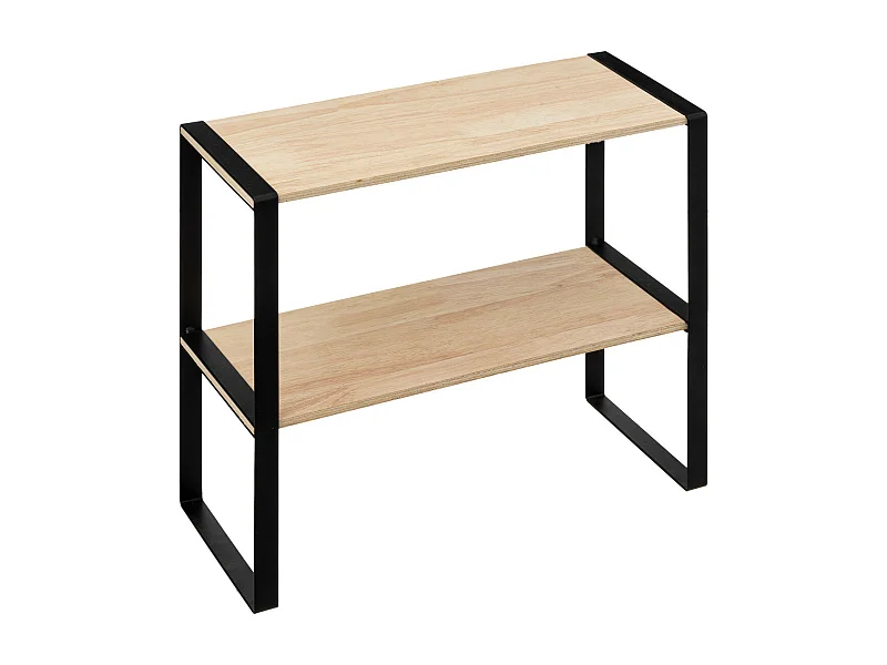 Étagère 2 niveaux en métal noir L 40 x P 17,5 x H 35 cm