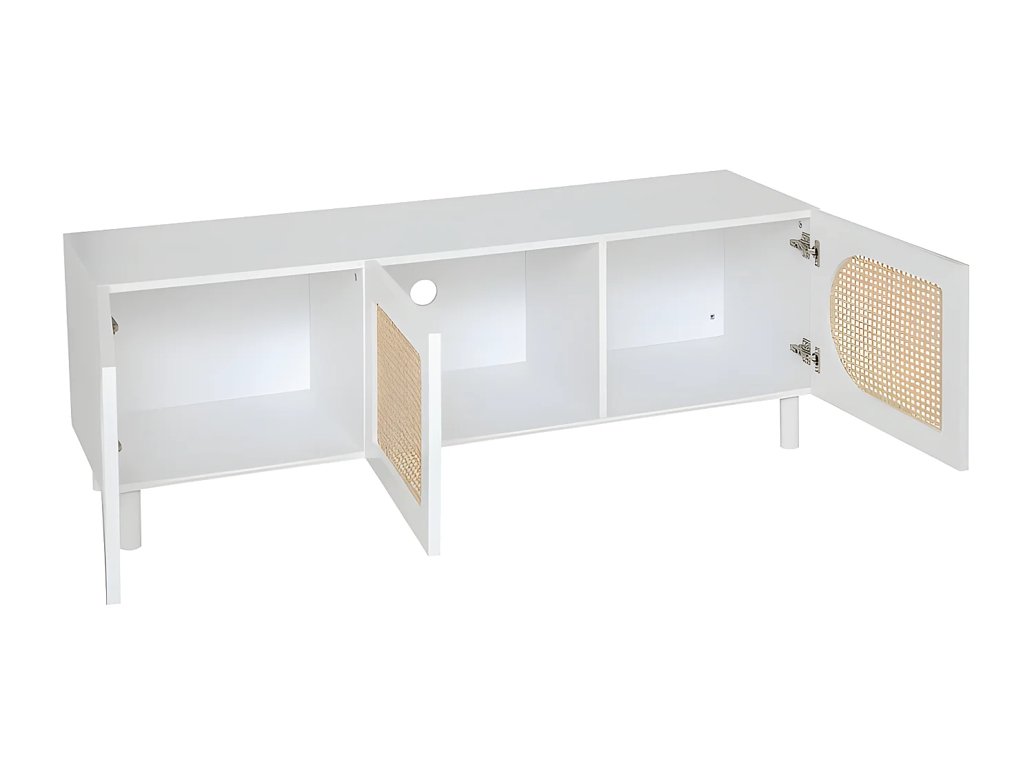 Meuble TV 3 Portes "Cabras" 140cm Blanc