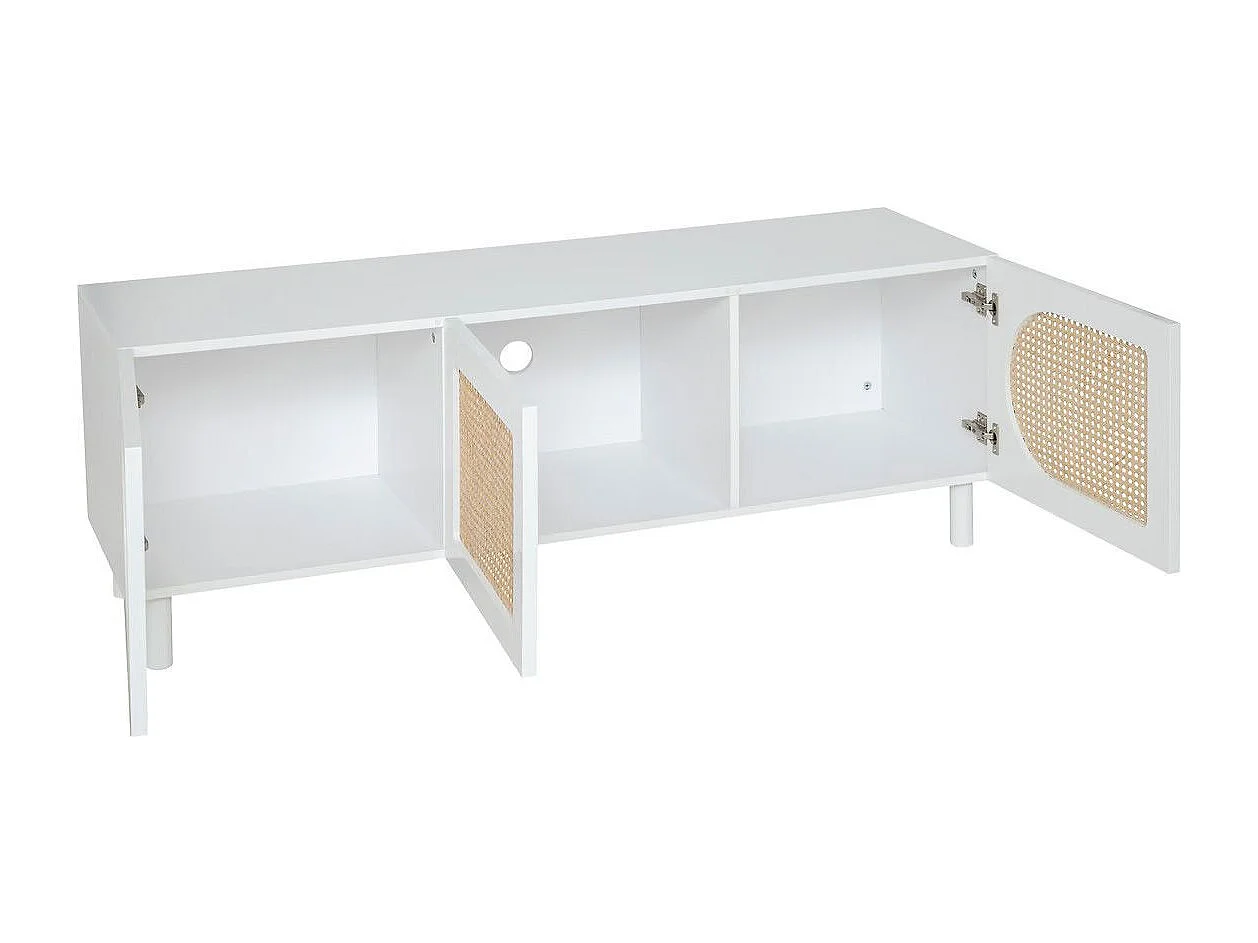 Meuble TV 3 Portes "Cabras" 140cm Blanc