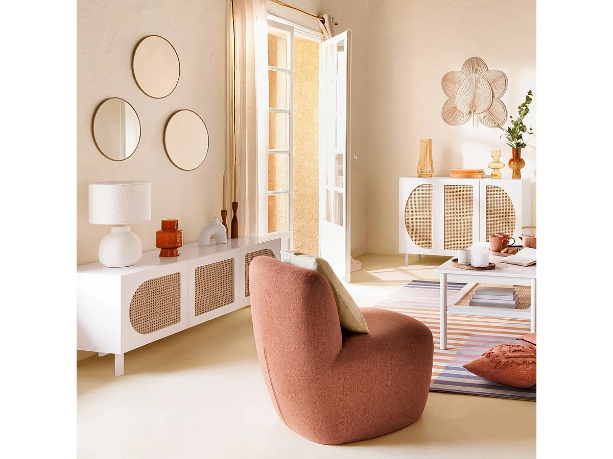 Meuble TV 3 Portes "Cabras" 140cm Blanc