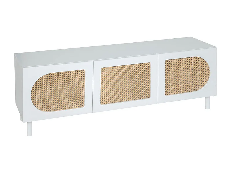 Meuble TV 3 Portes "Cabras" 140cm Blanc