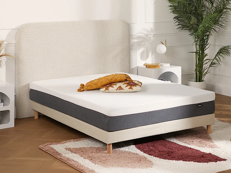 Matelas 180 x 200 cm hybride ressorts ensachés accueil mémoire de forme et mousse 7 zones déhoussable ép.25cm - KEPUR de YSMÉE
